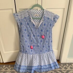 Vineyard Vines Printed Tassel Blouse – Blue & White – Small